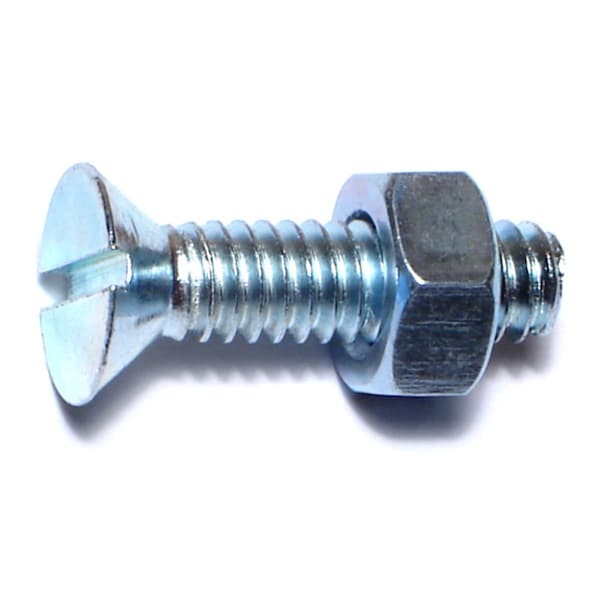 Midwest Fastener 1/4"-20 x 1 in Slotted Flat Machine Screw, Zinc Plated Steel, 25 PK 60723 - main